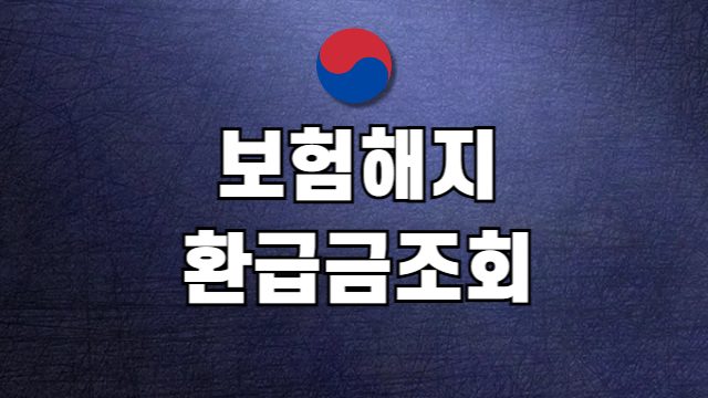 보험 해지환급금 조회